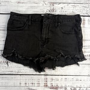 Mossimo Black Distressed High Rise Denim Stretch Shorts size 32